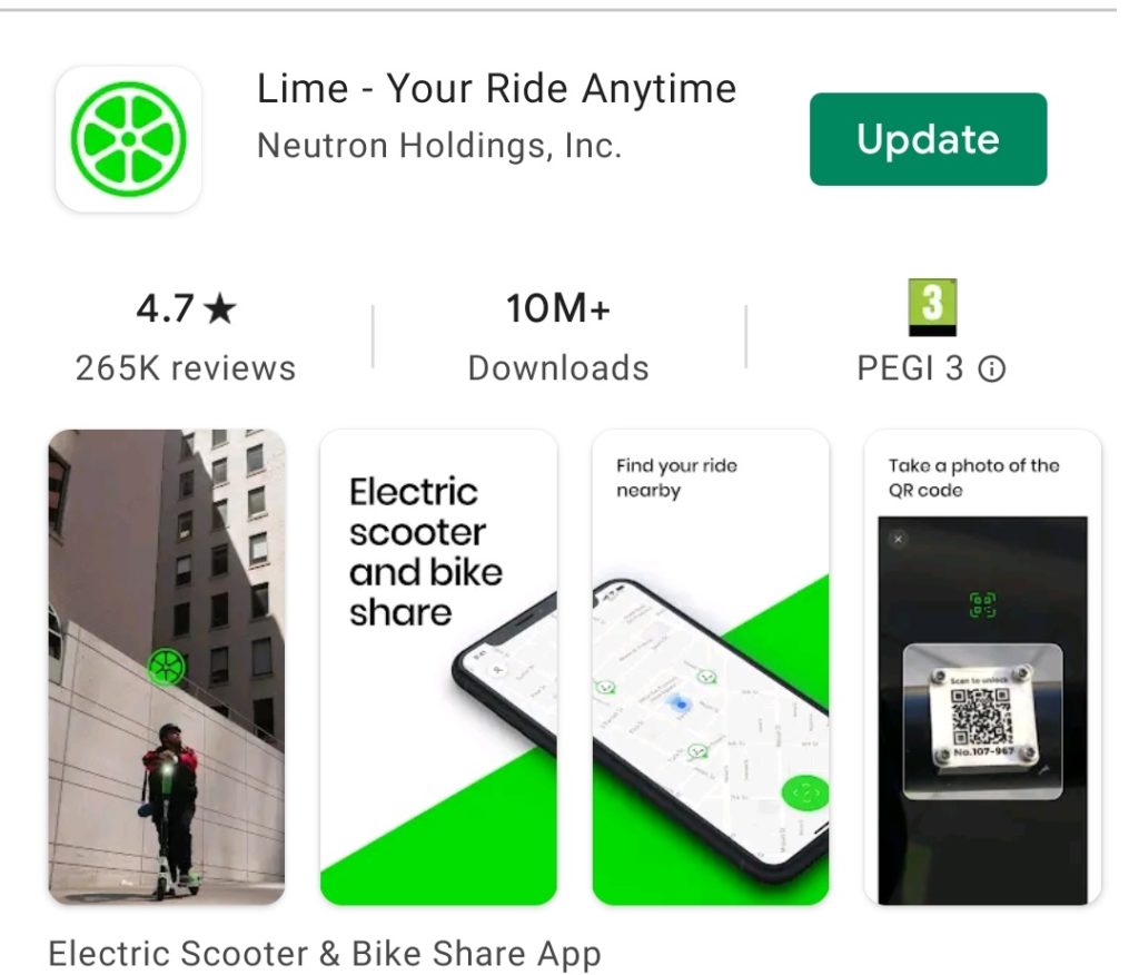 シェアリング電動スクーター・Limeのアプリ